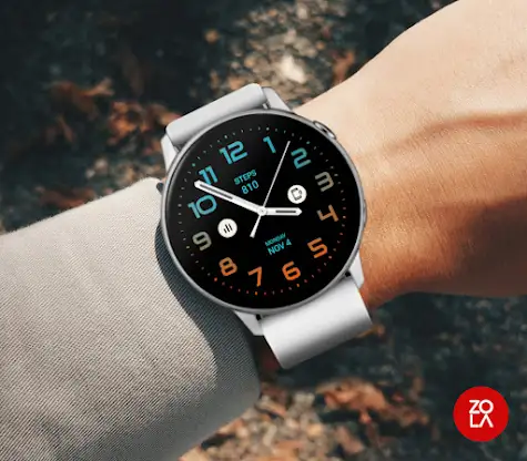 Blue Orange Analog Watch Face screenshot 3