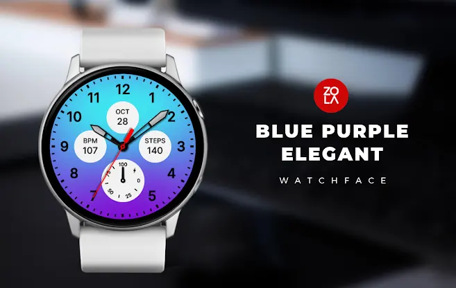 Blue Purple Elegant Watch Face screenshot 1