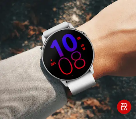 Blue Red Large Watch Face screenshot 3