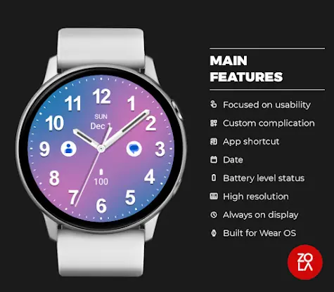 Casual Blue Pink Watch Face screenshot 2