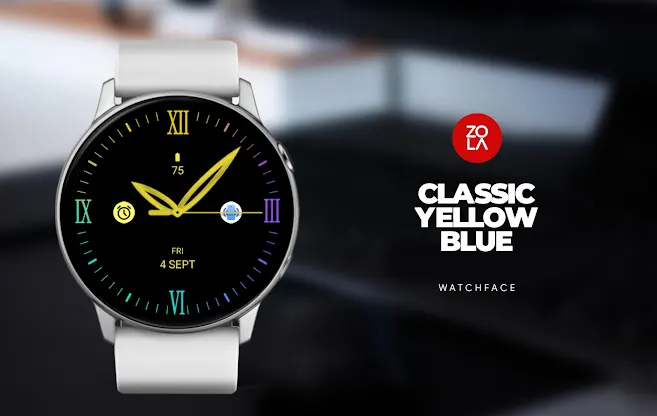 Classic Yellow Blue Watch Face screenshot 1