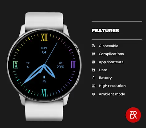 Classic Yellow Blue Watch Face screenshot 2