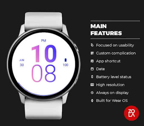 Clean Pink Blue Watch Face screenshot 2