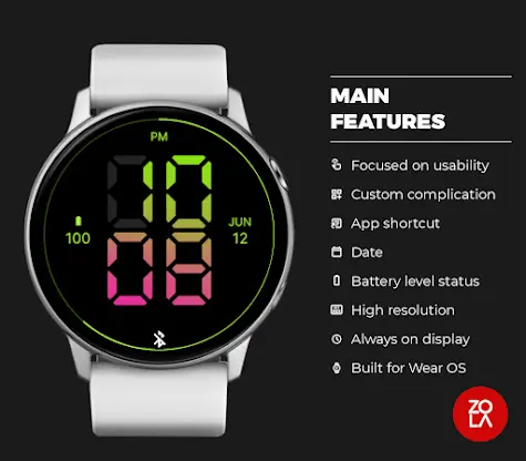 Digital Green Pink Watch Face screenshot 2