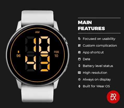 Digital Orange Watch Face screenshot 2