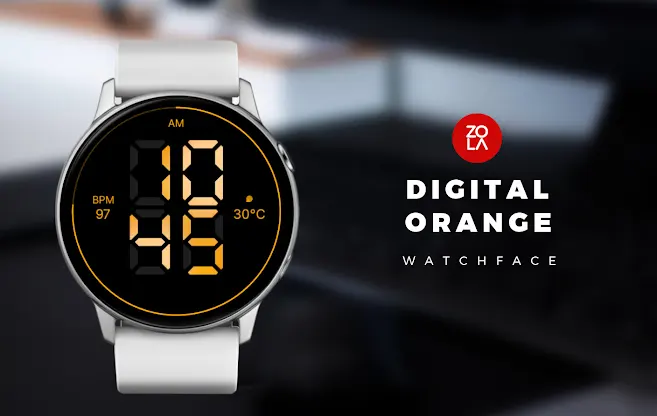 Digital Orange Watch Face screenshot 1