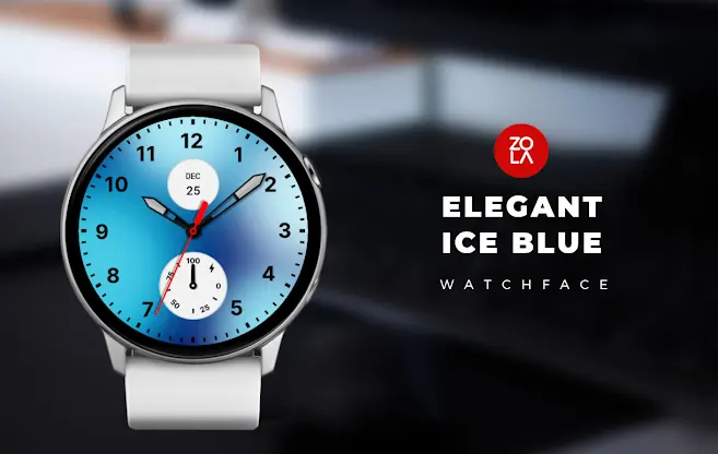 Elegant Ice Blue Watch Face screenshot 1