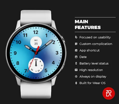 Elegant Ice Blue Watch Face screenshot 2