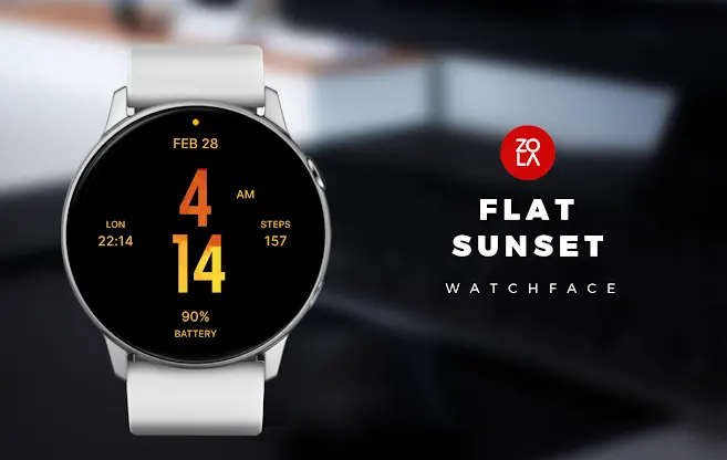 Flat Sunset Watch Face screenshot 1