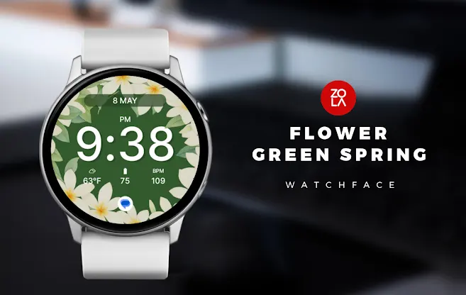 Flower Green Spring Watch Face screenshot 1