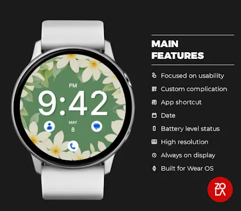 Flower Green Spring Watch Face screenshot 2