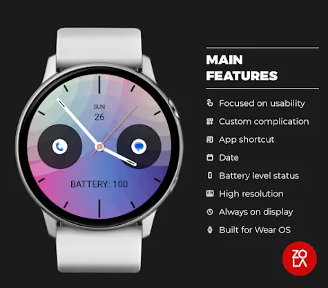 Fresh Blue Magenta Watch Face screenshot 2