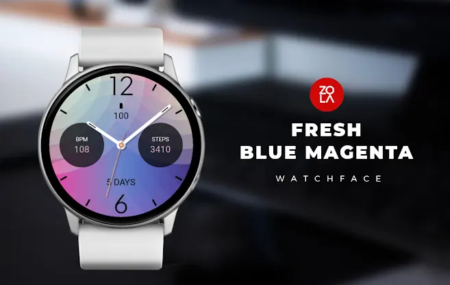 Fresh Blue Magenta Watch Face screenshot 1
