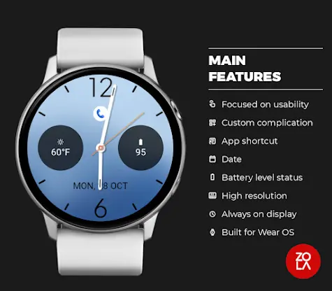 Fresh Blue Watch Face screenshot 2