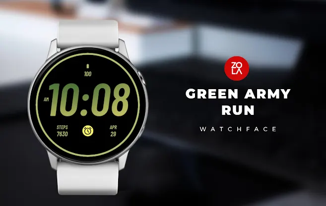 Green Army Run Watch Face screenshot 1