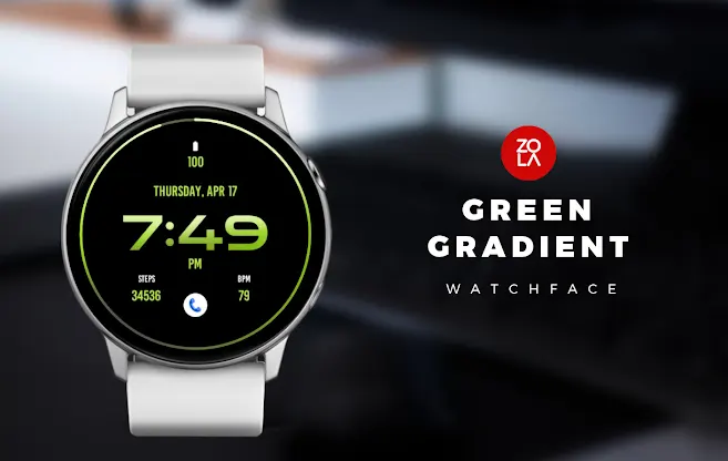 Green Gradient Watch Face screenshot 1