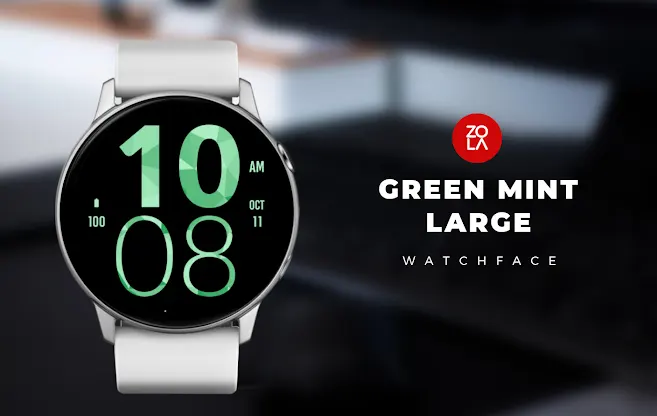 Green Mint Large Watch Face screenshot 1