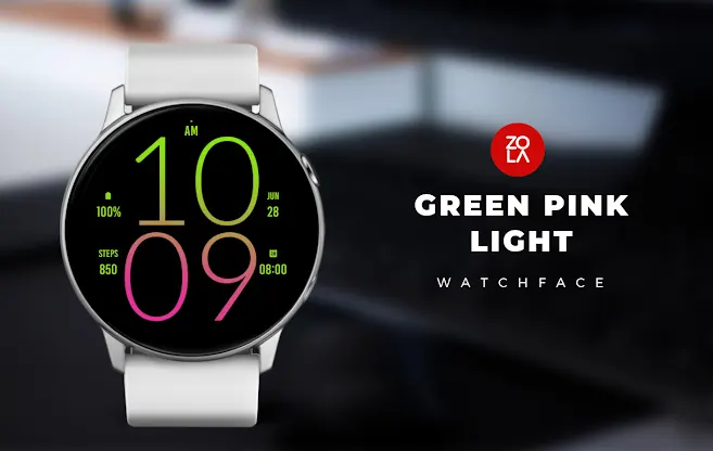 Green Pink Light Watch Face screenshot 1