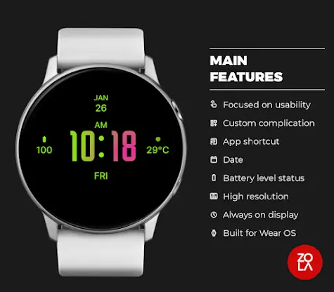 Green Pink Modern Watch Face screenshot 2