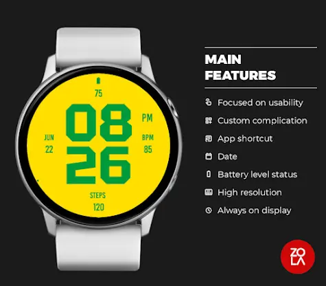 Green Yellow Kit Watch Face screenshot 2