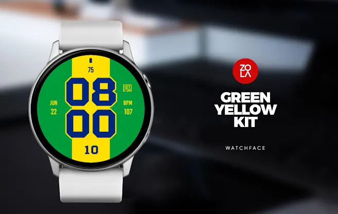 Green Yellow Kit Watch Face screenshot 1