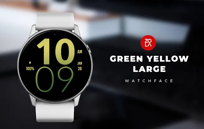 Green Yellow Large Watch Face screenshot 1