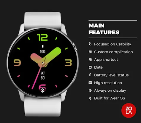 Huge Green Pink Watch Face screenshot 2