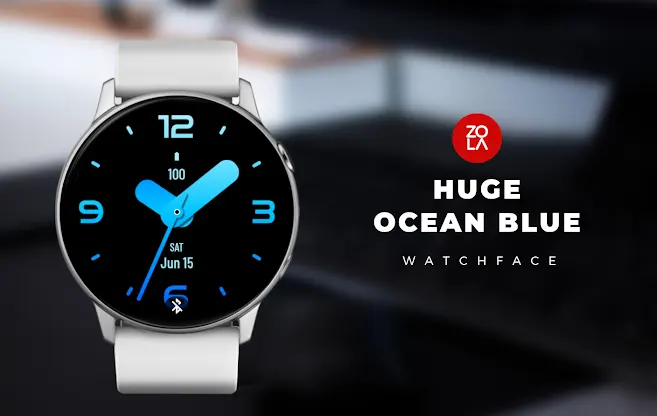 Huge Ocean Blue Watch Face screenshot 1