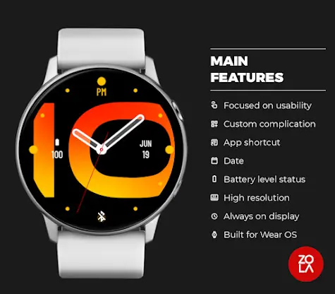 Hybrid Orange Fire Watch Face screenshot 2