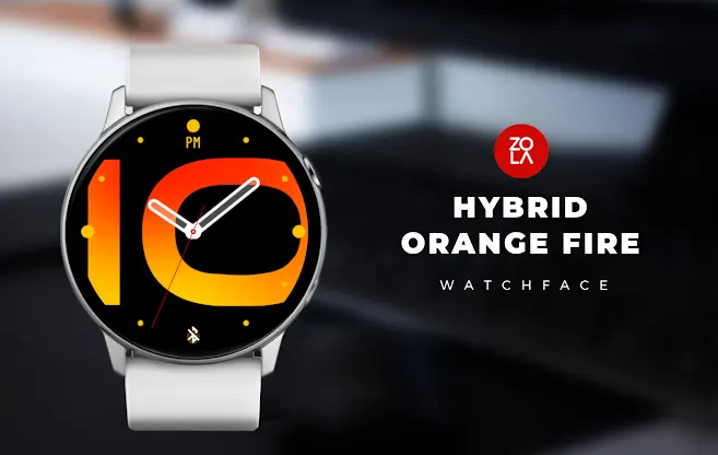Hybrid Orange Fire Watch Face screenshot 1