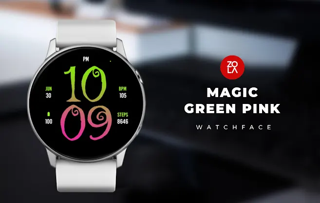 Magic Green Pink Watch Face screenshot 1