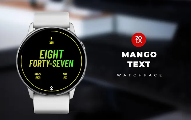 Mango Text Watch Face screenshot 1