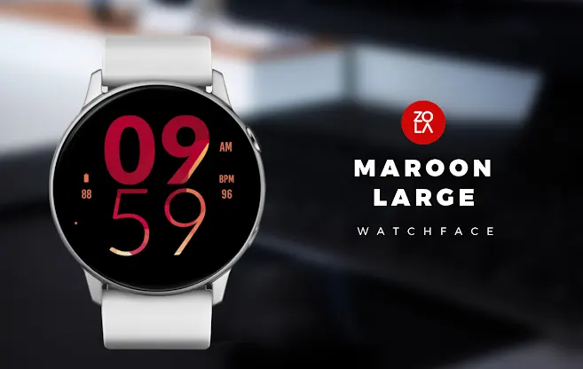 Maroon Large Watch Face screenshot 1