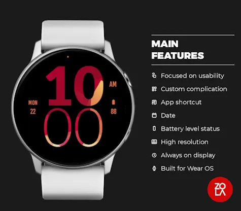 Maroon Large Watch Face screenshot 2