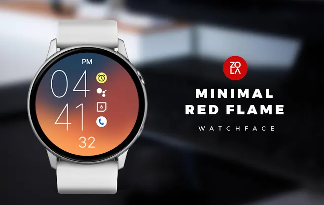Minimal Red Flame Watch Face screenshot 1