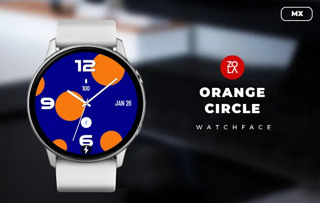 Orange Circle MX Watch Face screenshot 1