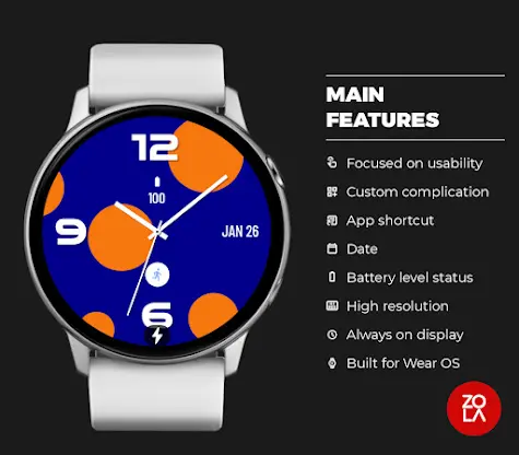 Orange Circle MX Watch Face screenshot 2