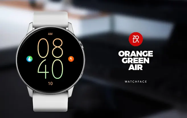 Orange Green Air Watch Face screenshot 1