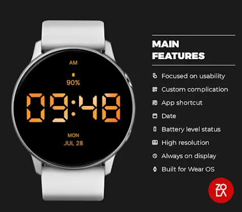 Orange LED Watch Face screenshot 2