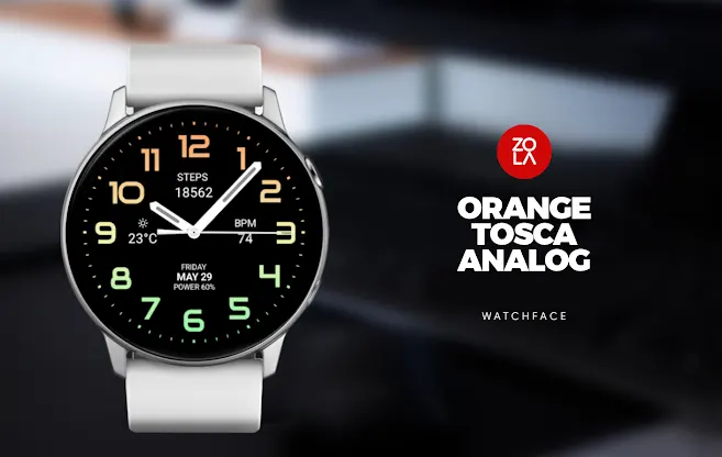Orange Tosca Analog Watch Face screenshot 1
