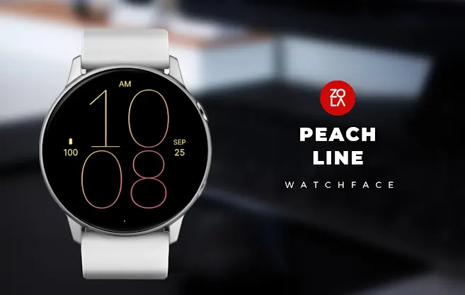 Peach Line Watch Face screenshot 1