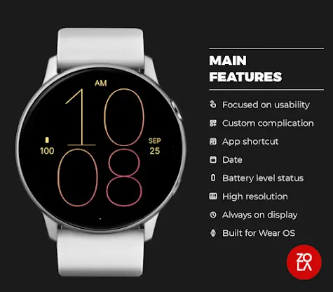 Peach Line Watch Face screenshot 2