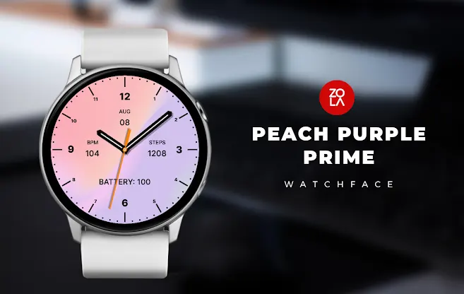 Peach Purple Prime Watch Face screenshot 1