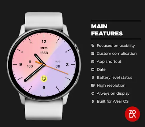 Peach Purple Prime Watch Face screenshot 2