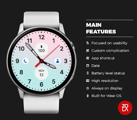 Pink Blue Elegant Watch Face screenshot 2
