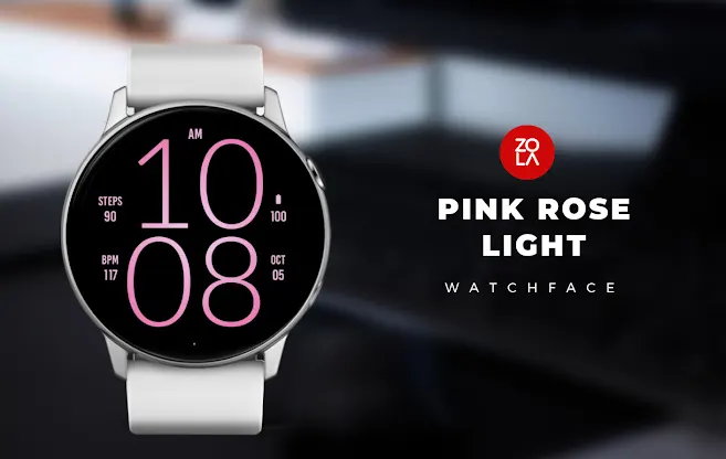 Pink Rose Light Watch Face screenshot 1