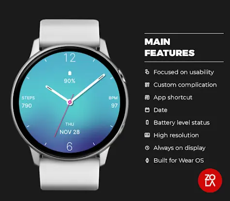 Pretty Blue Watch Face screenshot 2