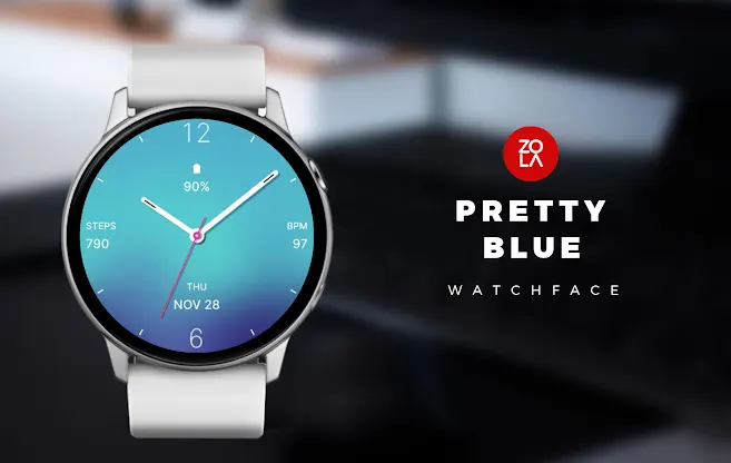 Pretty Blue Watch Face screenshot 1