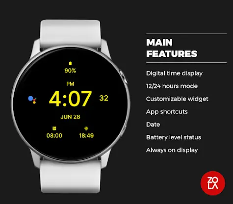 Pure Yellow Watch Face screenshot 2