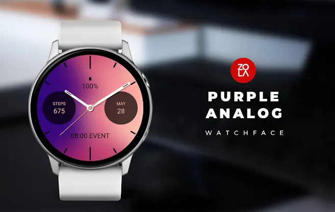 Purple Analog Watch Face screenshot 1